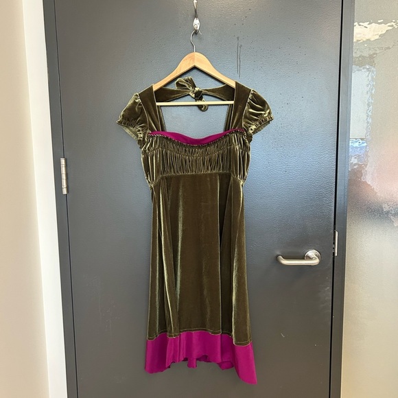 Free People M EUC burnout Velvet green with purple fringe - Picture 13 of 13
